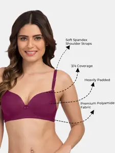 TweensPack of 2 Heavily Padded 3/4th Coverage Semi Push-Up Seamless T-Shirt Bra