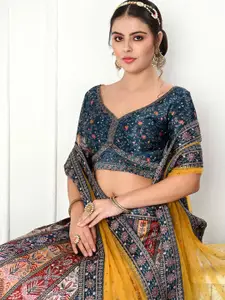 SAPTRANGI Ethnic Motifs Printed Semi-Stitched Lehenga & Unstitched Blouse With Dupatta