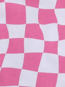 taffykids Girls Checked Halter Cotton Crop Top With Trousers