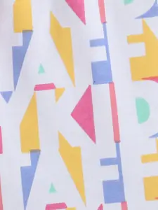 taffykids Girls Alphabet Printed One Shoulder Cotton Crop Top with Trousers