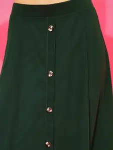 Purple Feather Georgette Midi Flared Skirt