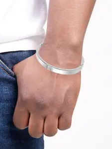 MEENAZ Set Of 2 Silver-Toned & Gold-Toned Gold-Plated Kada Bracelet