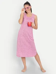 BLAZON Floral Printed Maxi Pure Cotton Nightdress