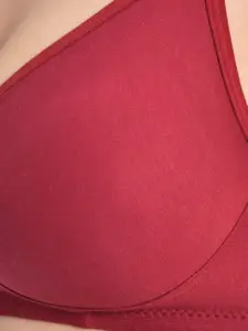 Aimly Seamless Medium Coverage All Day Comfort Non-Wired Non-Padded Cotton T-shirt Bra