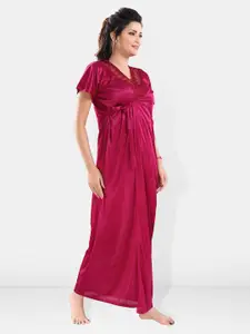 Be You Shoulder Straps Satin Top With Shorts &Robe