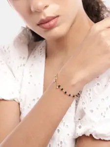 Carlton London Women Cubic Zirconia Gold-Plated Mangalsutra Charm Bracelet