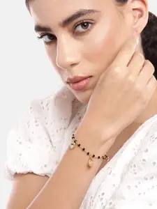 Carlton London Women Cubic Zirconia Gold-Plated Mangalsutra Charm Bracelet