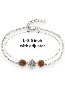 Taraash Men 925 Sterling Silver Bracelet Rakhi Comes With Roli Chawal & Greeting Card