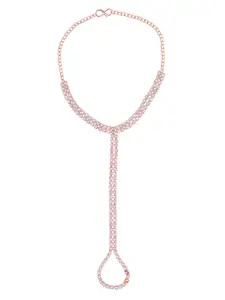 FEMMIBELLA Women Gold-Toned & White Cubic Zirconia Gold-Plated Ring Bracelet