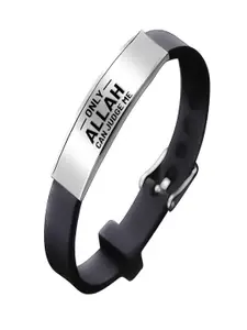 UNIVERSITY TRENDZ Men Silver-Plated Engraved Wraparound Bracelet
