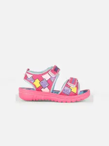 Kids Ville Girls Printed Sports Sandals With Velcro Closure