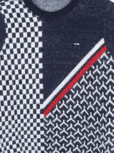 Monte Carlo Boys Geometric Self Design Cotton Pullover