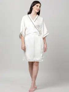 mackly Mini Satin Robe With Belt