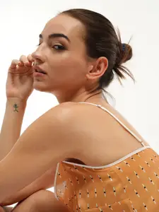 mackly Geometric Printed Sleeveless Night Suit