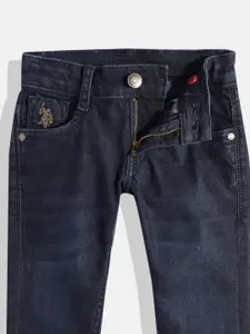 U.S. Polo Assn. Kids Boys Slim Fit Mid-Rise Light Fade Stretchable Jeans