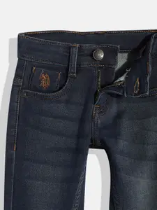 U.S. Polo Assn. Kids Boys Slim Fit Mid-Rise Light Fade Stretchable Jeans