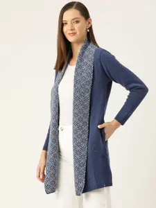 Monte Carlo Women Floral Pattern Front-Open Sweater