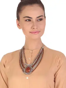 Bamboo Tree Jewels Multicoloured Metal Necklace