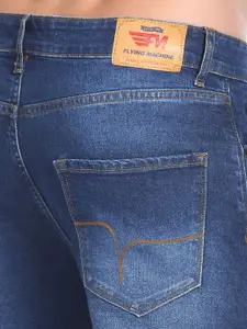 Flying Machine Men Slim Fit Low Distress Heavy Fade Stretchable Jeans