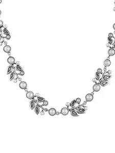 Voylla Silver-Plated Oxidised Necklace Set