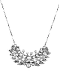 Voylla Silver-Plated  Oxidized Pearl Beaded Necklace
