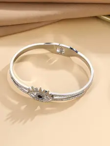 MYKI Cubic Zirconia Silver-Plated Kada Bracelet
