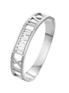 MYKI Silver-Plated Cubic Zirconia Studded Kada Bracelet