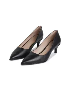 ECCO Women Shape Stiletto 45 Black Leather Regular Pumps