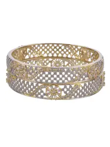 The Pari Set Of 2 Gold-Plated AD-Studded Bangles