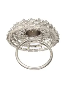Priyaasi Silver-Plated AD Stone-Studded Finger Ring
