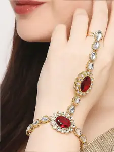 OOMPH Set Of 2 Kundan Ring Bracelet