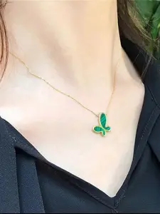 MYKI Gold-Plated Butterfly Pendant With Chain