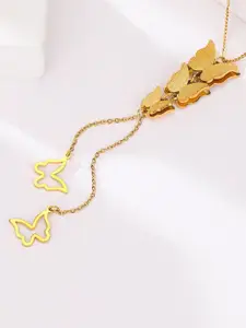 MYKI Gold-Plated Butterfly Pendant With Chain