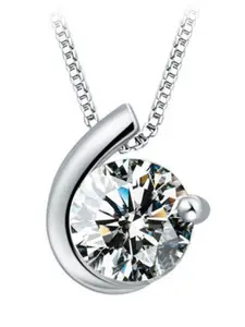 MYKI Silver-Plated CZ-Studded Pendant With Chain