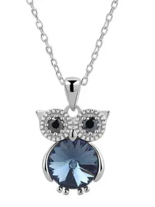 MYKI Silver-Plated CZ-Studded Pendant With Chain