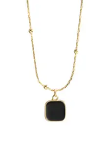 MYKI Gold-Plated Square Pendant With Chain