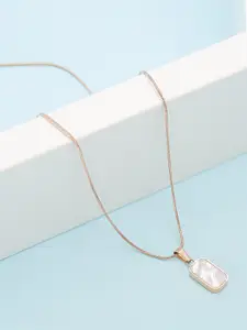 MYKI Rose Gold-Plated Flip Rectangle Pendant