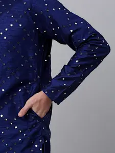 Jompers Geometric Embroidered Mirror Work Kurta