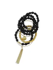 The Pari Women Set Of 7 Gold-Plated Beaded Bangle-Style Bracelets