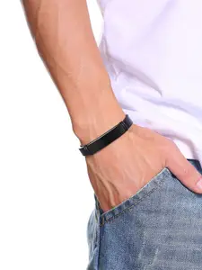 YouBella Men Leather Wraparound Bracelet