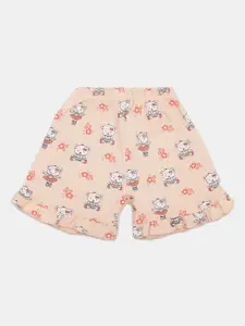 V-Mart Infants Girls Pack of 2 Cotton Printed Shorts