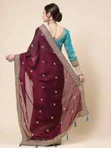 KALINI Floral Embroidered Pure Silk Saree