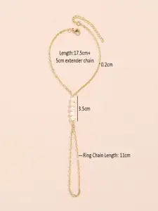 AQUASTREET Women Pearls Gold-Plated Ring Bracelet