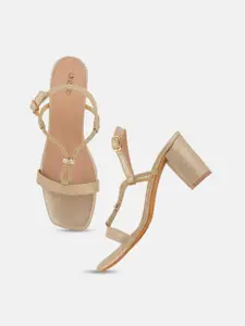 DressBerry Embellished Party Block Heel Sandals