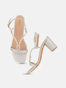 DressBerry Embellished Party Block Heel Sandals