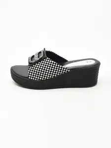 IndiForce Printed Leather Wedge Heels