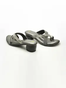 IndiForce Embellished PU Block Heels