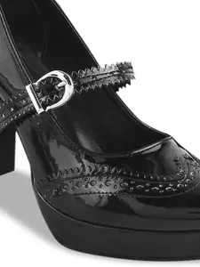 TRYME Women Block Pumps with Buckle