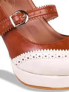 TRYME Colourblocked Women Stiletto Heels Pumps with Buckles