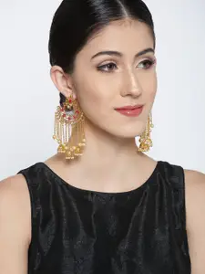 Jewels Galaxy Pink Gold-Plated Classic Drop Earrings